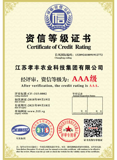 資信等級證書
